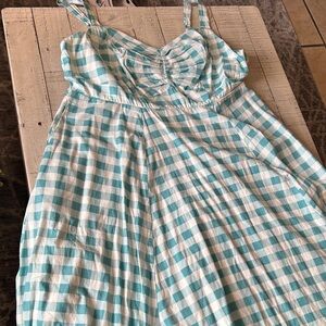 Torrid Teal and White Gingham Dress